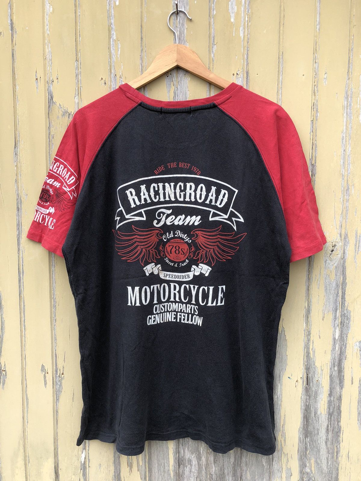 Harley Davidson × Japanese Brand × Vintage Vintage Thruxton Racingroad Motorcycle Team Old Dirty Tee Size US L / EU 52-54 / 3 - 1 Thumbnail