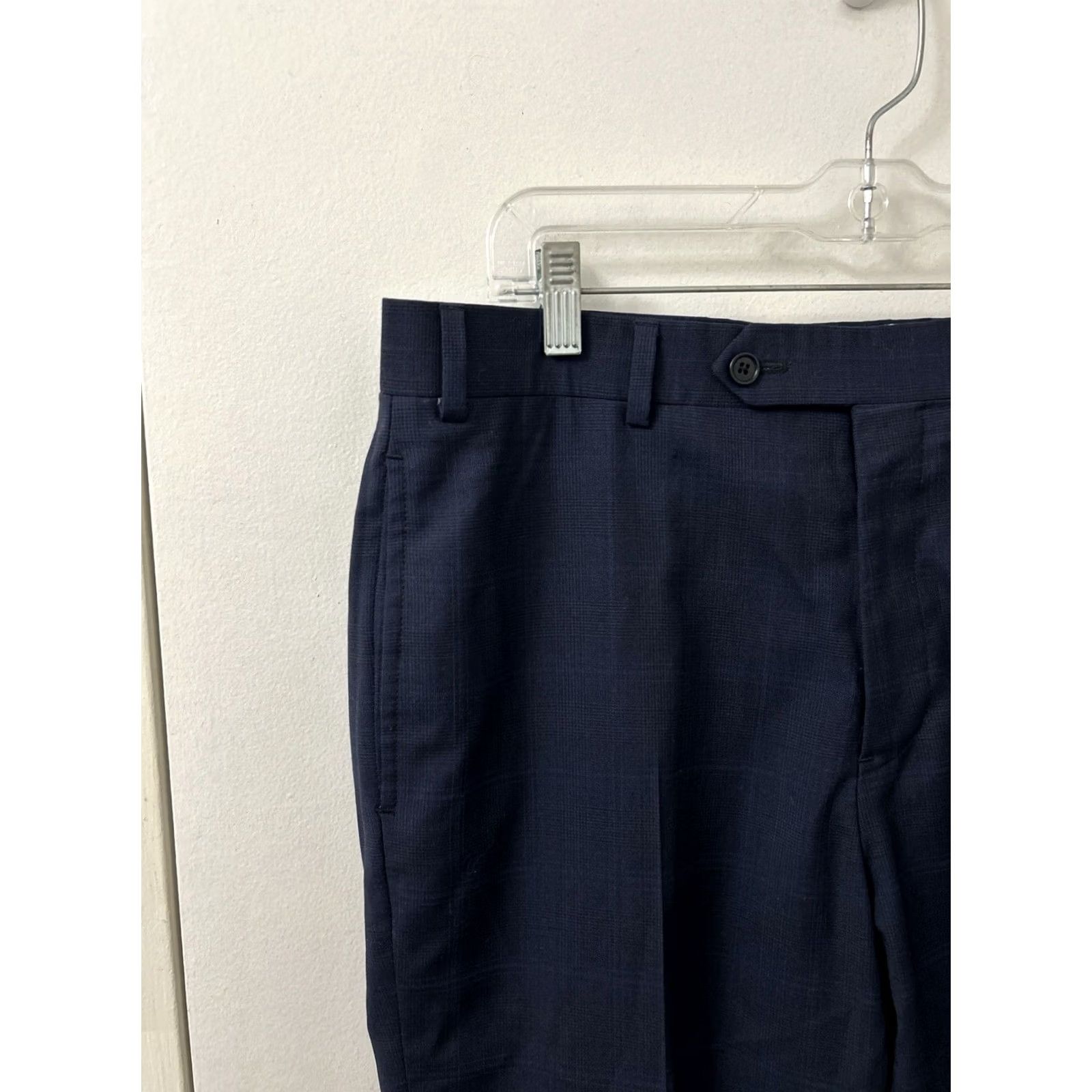 Brooks Brothers Brooks Brothers Dress Pants Mens 36x27 Navy Blue 100% Wool Regent Fit Plaid Zipper Button Flat Front Tailored Women's? Size US 36 / EU 52 - 4 Thumbnail