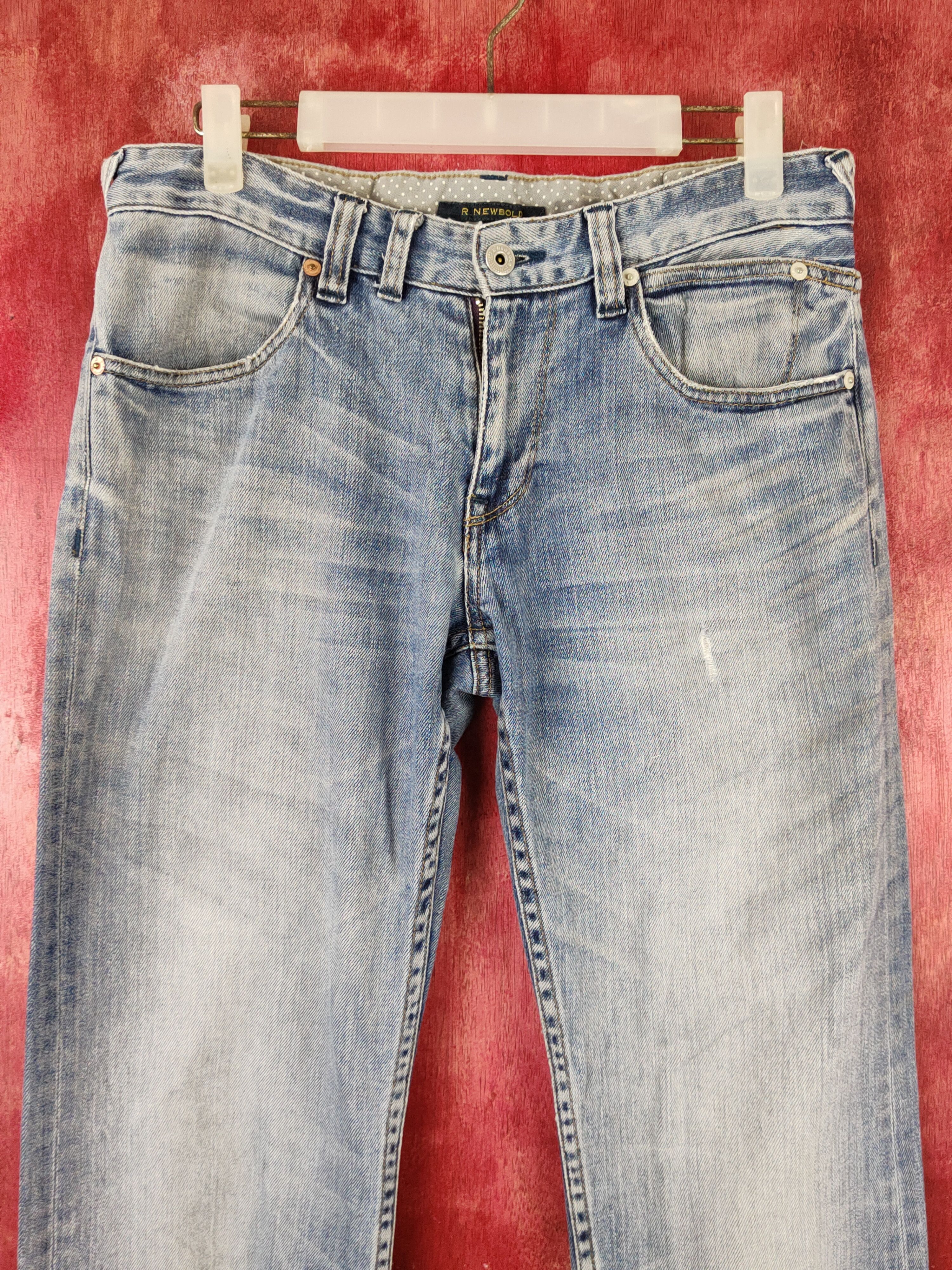 R.Newbold R.Newbold Blue Faded Distressed Ripped Jeans #S1670 Size 30" / US 8 / IT 44 - 2 Thumbnail