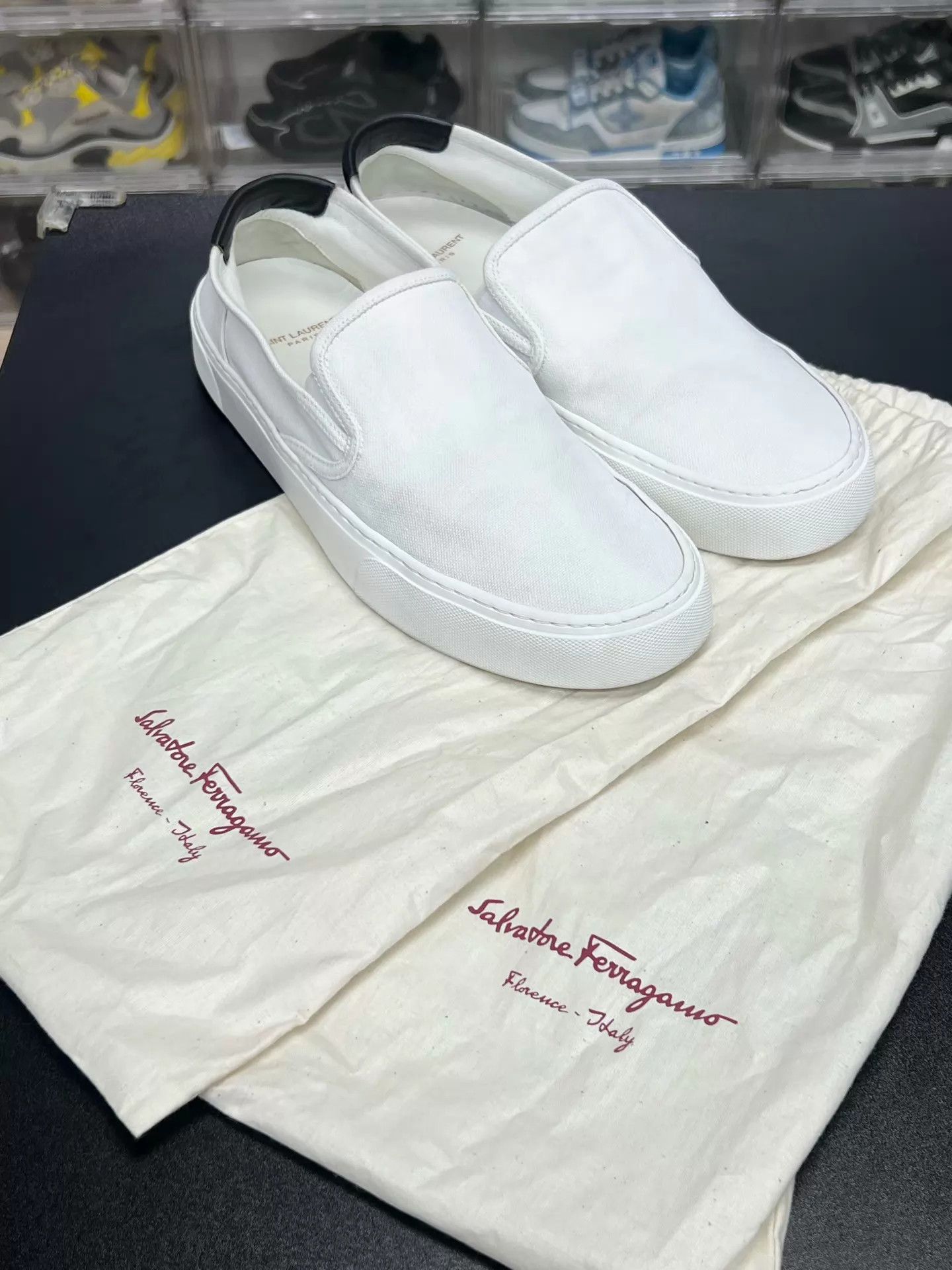 Saint Laurent Paris SLP White Low-Top Canvas Sneaker 44 Like New Size US 11 / EU 44 - 8 Thumbnail