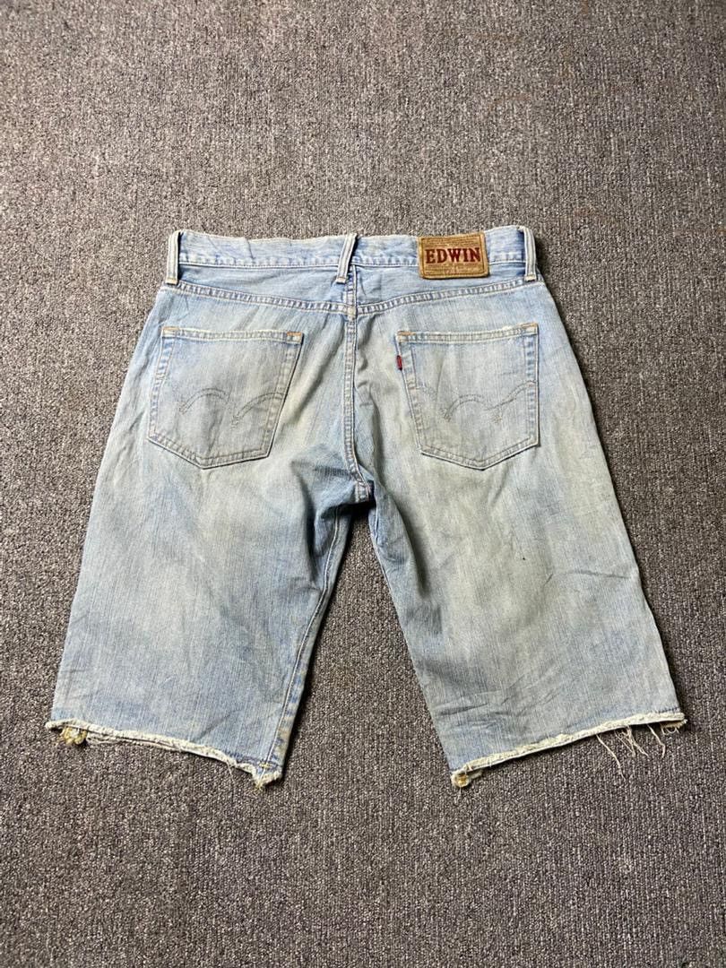 Edwin Vintage Edwin 503 Distressed Ripped Short Jeans (181) Size US 33 - 9 Thumbnail