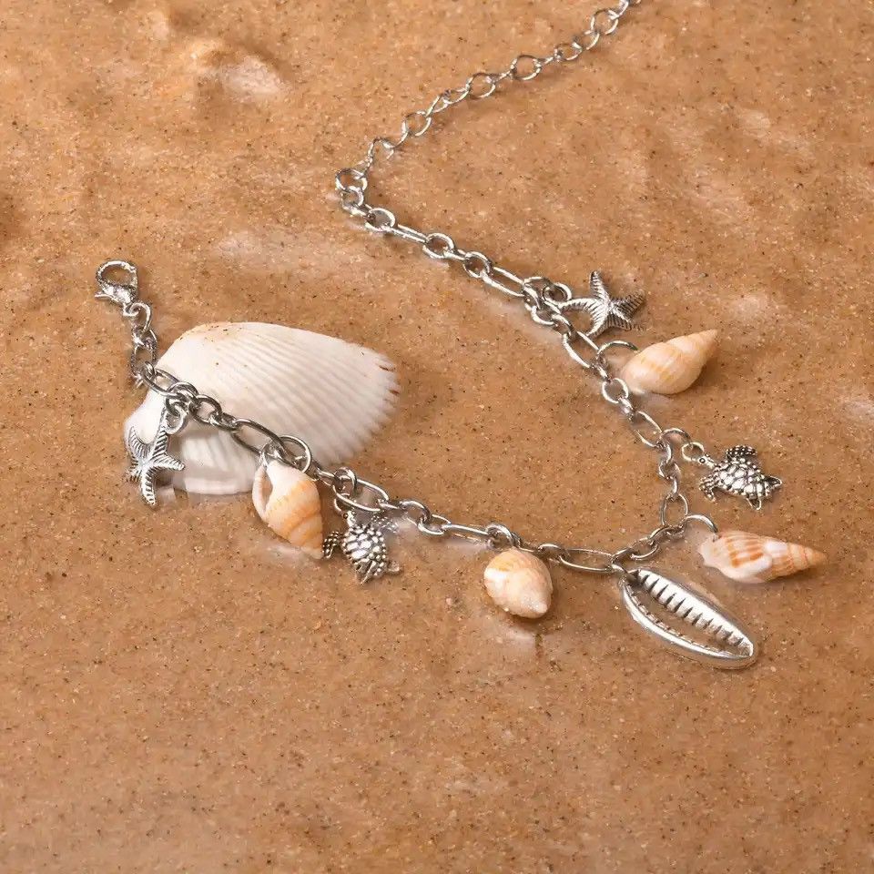 Other Beach Conch Seafish Sear Turtle Charms Anklet Size ONE SIZE - 1 Thumbnail