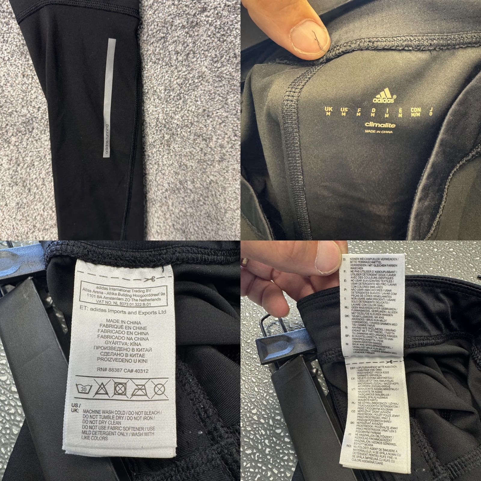 Adidas Adidas Climalite Leggings Running Women Size M Black Reflective Waist Drawstring Knit 26in Inseam S10058 AF5003 Size 32" / US 10 / IT 46 - 8 Thumbnail