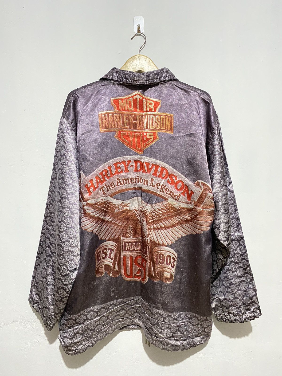 Harley Davidson × Vintage Rare harley davidson big logo light jacket vintage Size US XL / EU 56 / 4 - 1 Thumbnail
