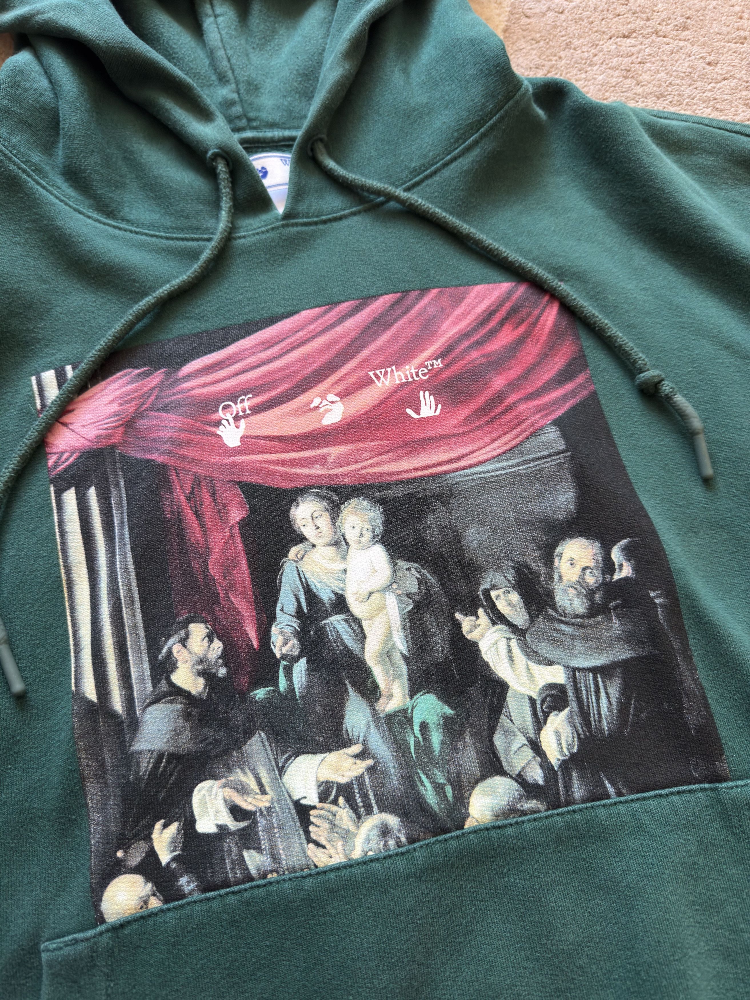 Off-White Off-White Hoodie Caravaggio Painting Hooded Dark Green Size US L / EU 52-54 / 3 - 2 Thumbnail