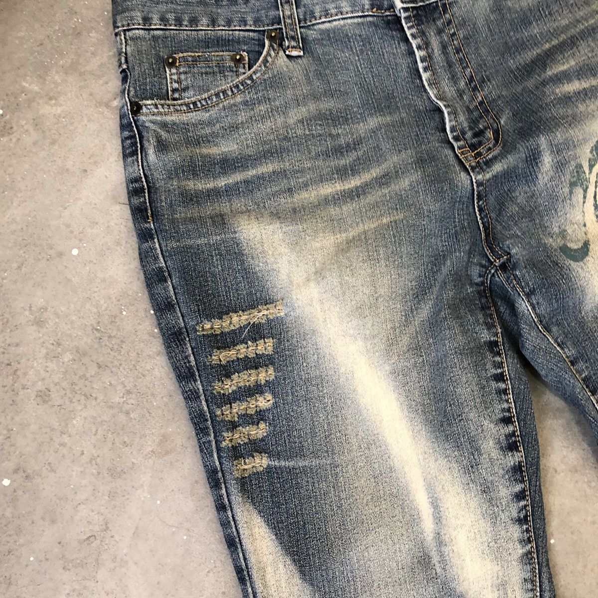 Japanese Brand Vintae Bluejam Poem flare jeans 🍒 Size US 33 - 5 Thumbnail