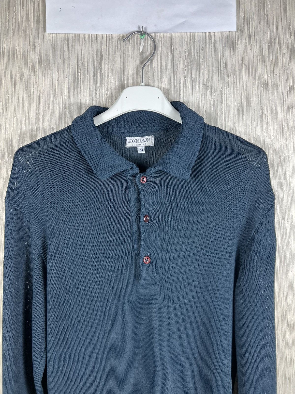 Giorgio Armani Archival Giorgio Armani vintage mesh rayon knit sweater polo Size US M / EU 48-50 / 2 - 4 Thumbnail
