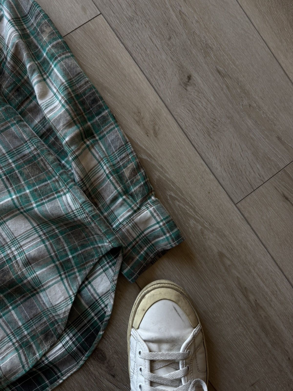 Hedi Slimane × Saint Laurent Paris SS16 “Surf Sound” Bleached Plaid Flannel - runway Size US L / EU 52-54 / 3 - 4 Thumbnail