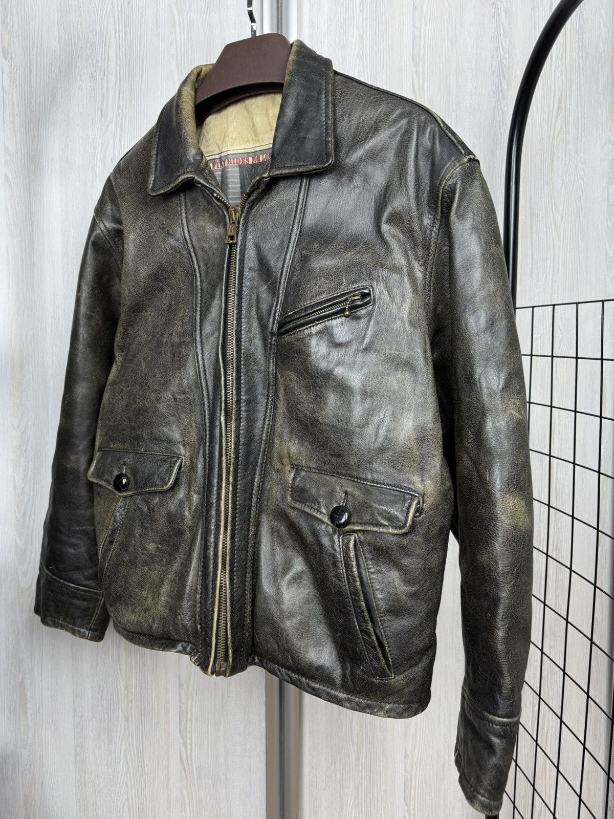 Replay Replay vintage black faded leather bomber trucker’s jacket Size US L / EU 52-54 / 3 - 7 Thumbnail