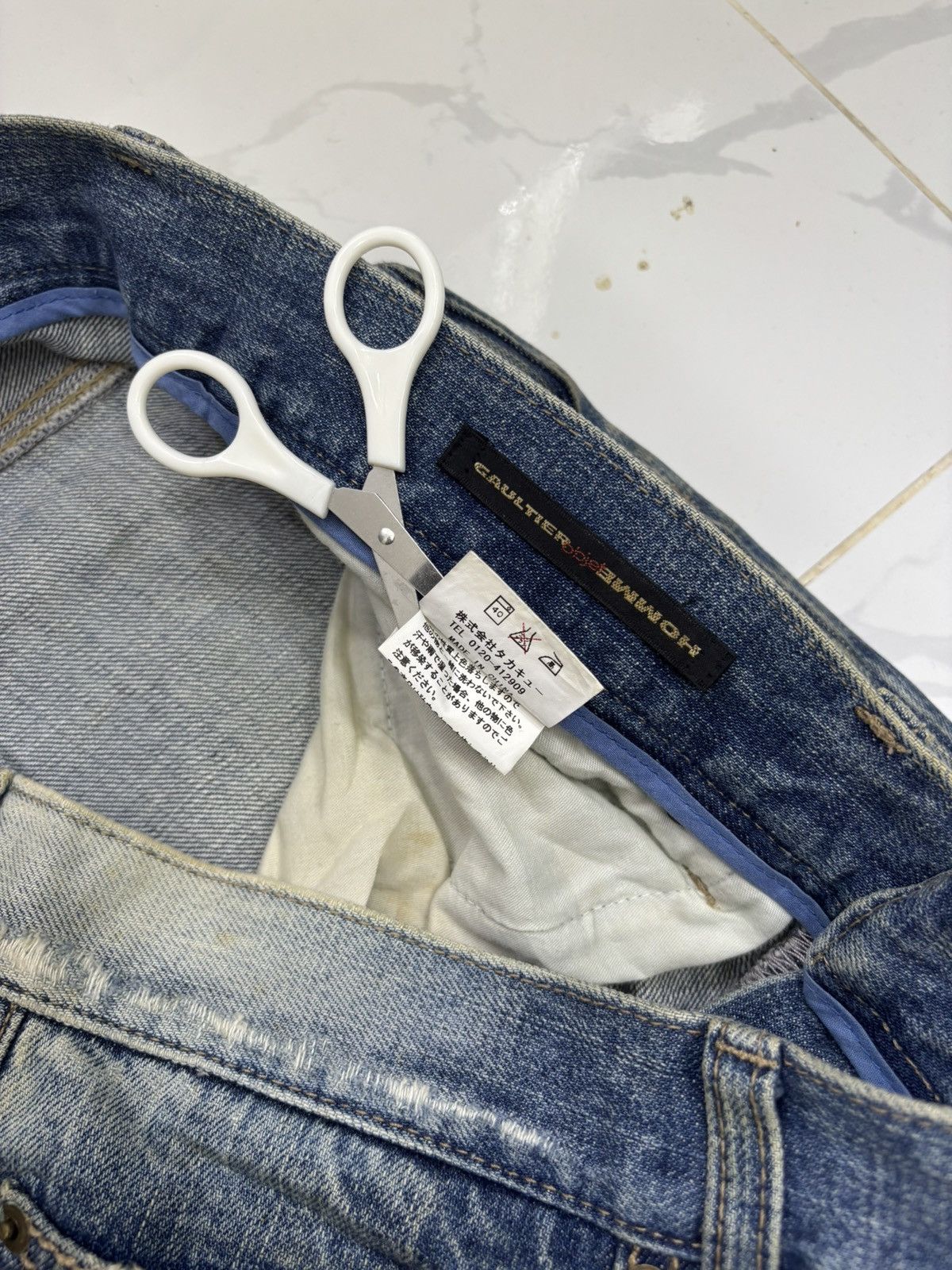 Gaultier Homme Objet × Jean Paul Gaultier Gaultier Homme Objet Custom Bleach Flare Distressed Denim Size US 34 / EU 50 - 11 Thumbnail