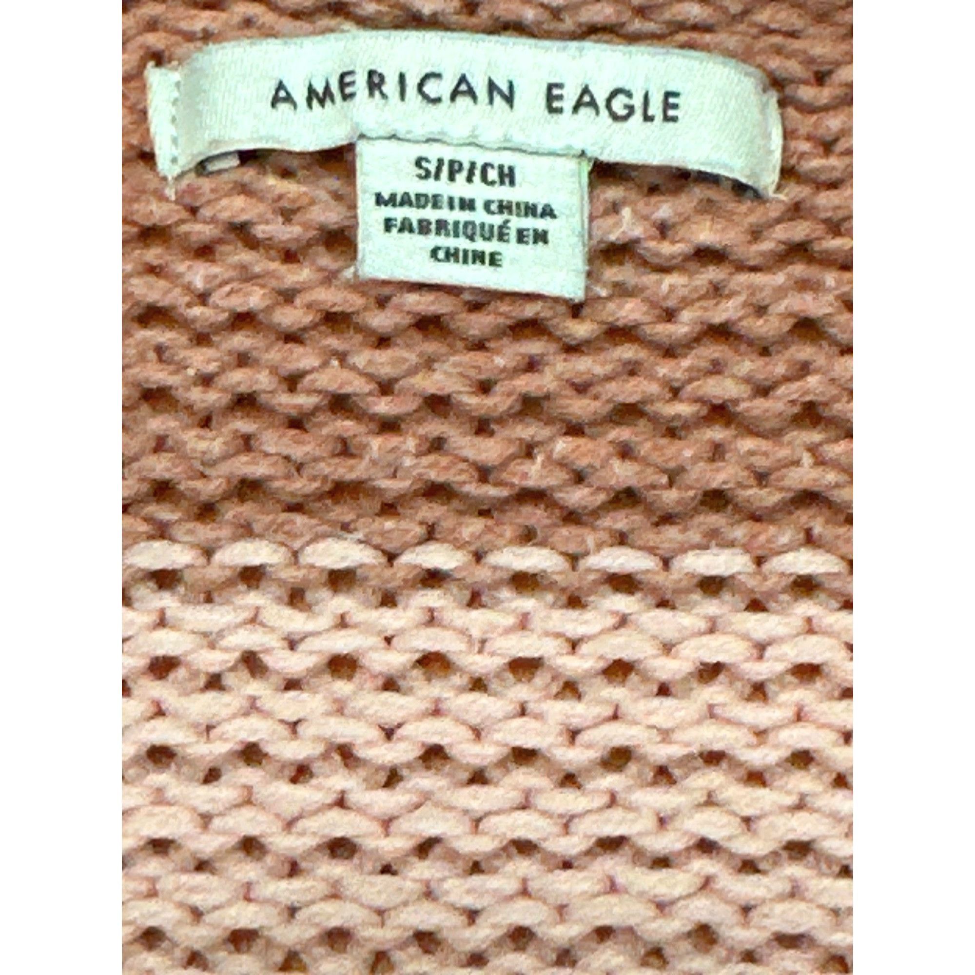 American Eagle Outfitters American Eagle Striped Knit Long Sleeve Sweater Pink Brown C Size S / US 4 / IT 40 - 5 Thumbnail