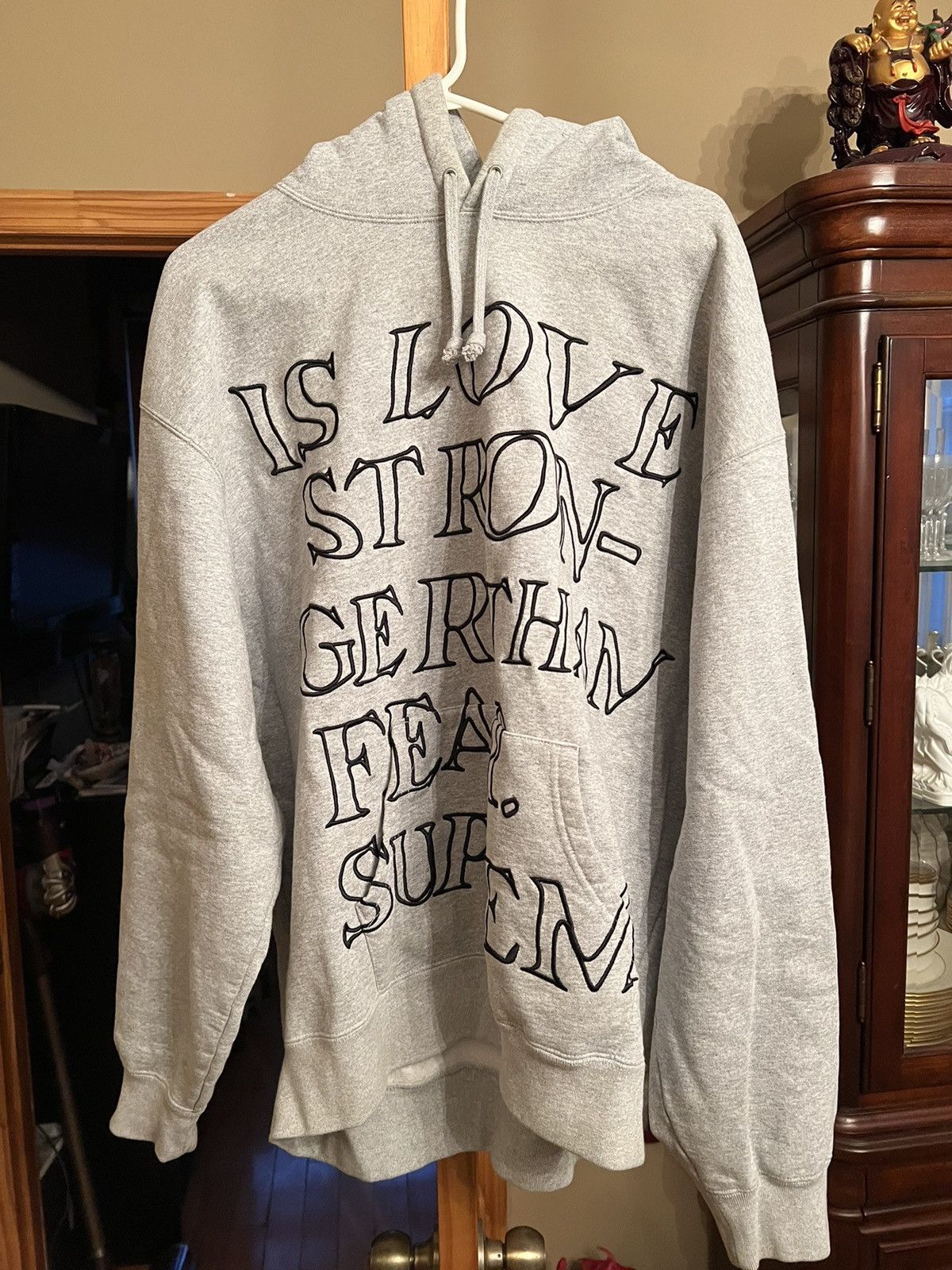 image of Cactus Plant Flea Market x Supreme “Love Stronger Than Fear” in Grey, Men's (Size XL)