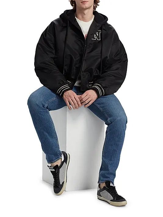 Nahmias os11x0326 Hooded Logo Bomber Jacket in Black Size US L / EU 52-54 / 3 - 2 Thumbnail