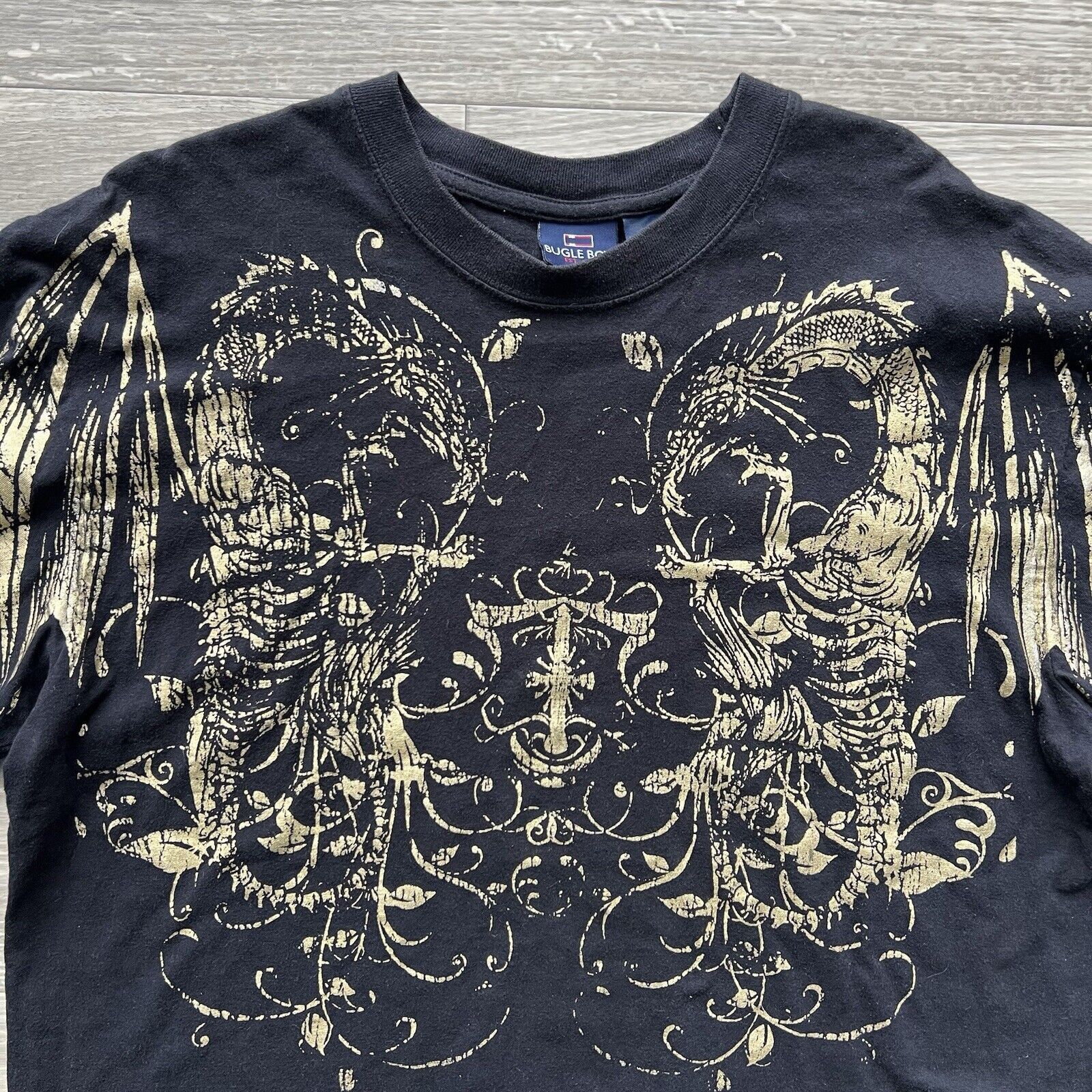 Bugle Boy Vintage Y2K Dragon AOP Grunge Emo Skater Size Large T-Shirt Size US L / EU 52-54 / 3 - 2 Thumbnail
