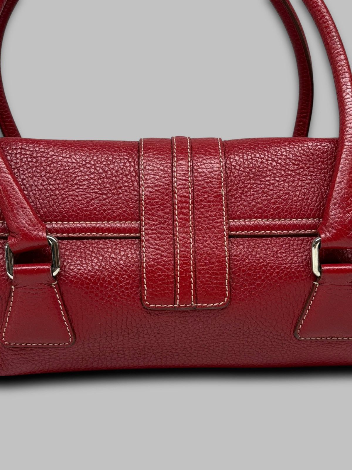 Burberry Burberry London Hot Red Leather Shoulder Bag Nova Check Size ONE SIZE - 9 Thumbnail