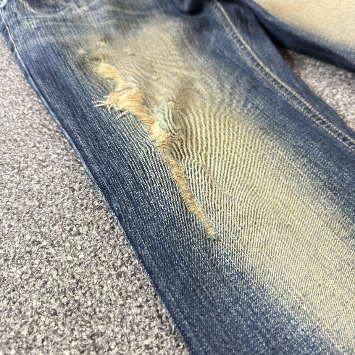 If Six Was Nine Insane ‼️ Flared Distressed Whisker Denim LGB Style Gennaro Size US 31 - 6 Thumbnail