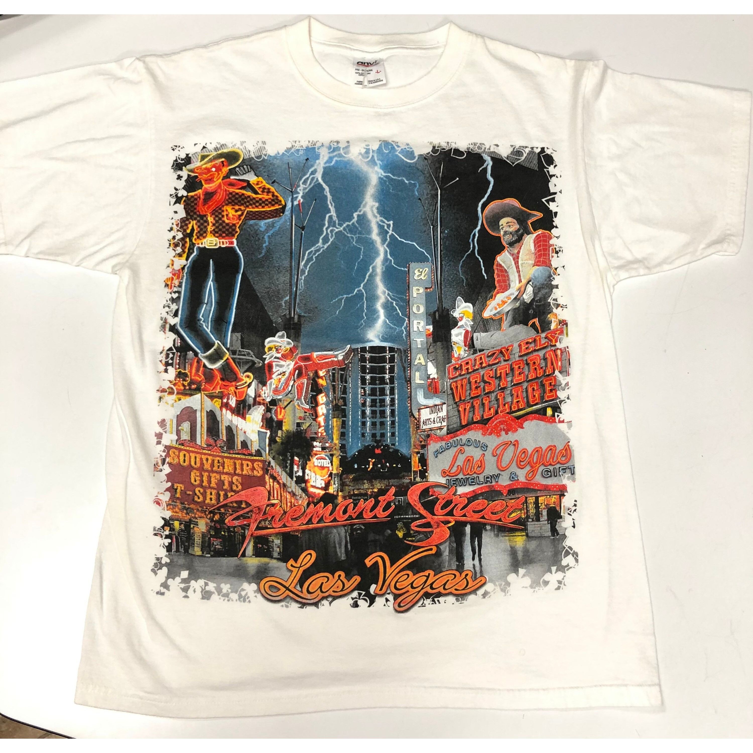 Anvil 90's Las Vegas CRAZY ELY WESTERN VILLAGE Store T Shirt Size US L / EU 52-54 / 3 - 2 Thumbnail