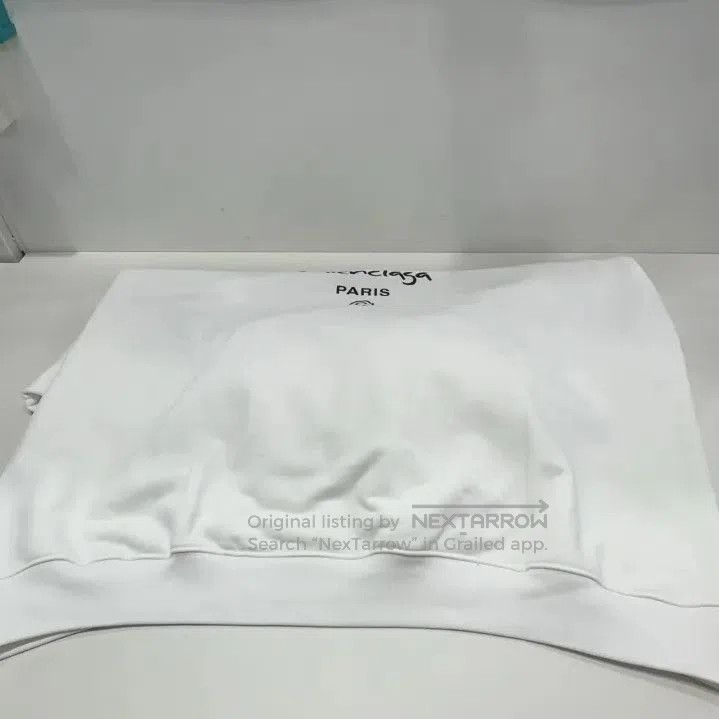 Balenciaga Balenciaga White Long Sleeve Hoodie with Logo. Size US S / EU 44-46 / 1 - 9 Thumbnail