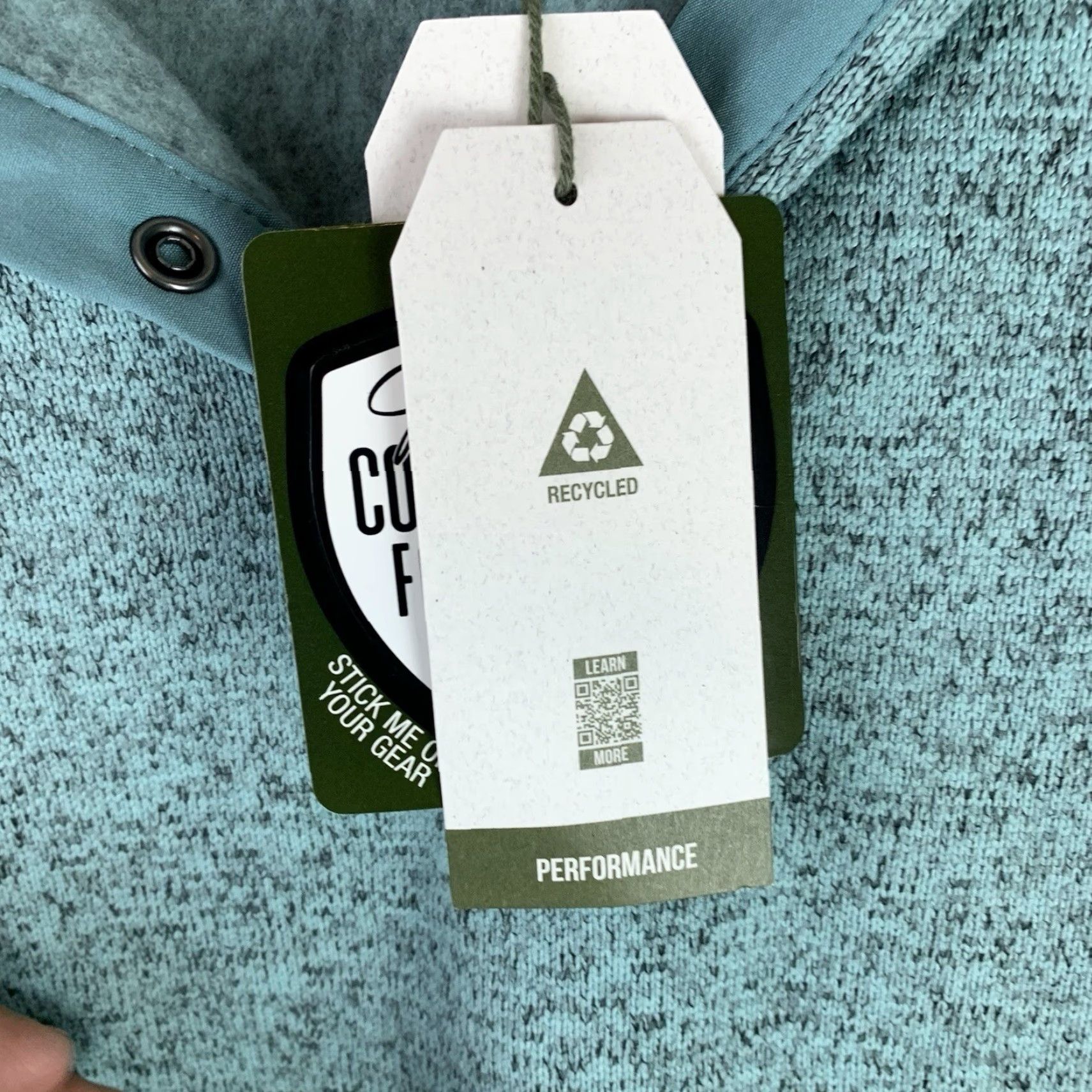 ASCENO Ascend Expedition Women’s XS Fleece Heathered Turquoise L/S Hoodie Pullover Size XS / US 0-2 / IT 36-38 - 3 Thumbnail