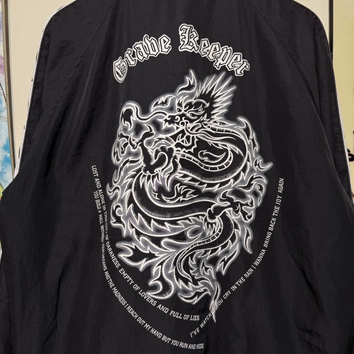 Other VTG DogCigar "Grave Keeper" Dragon Track Jacket Y2K Tribal Size US XL / EU 56 / 4 - 6 Thumbnail
