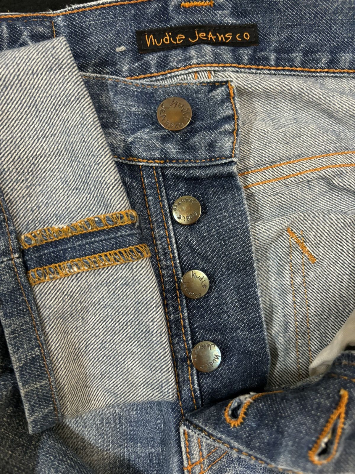 Nudie Jeans Vintage Nudie Whiskers Blue Washed Distressed Grunge Jeans Size US 29 - 4 Thumbnail