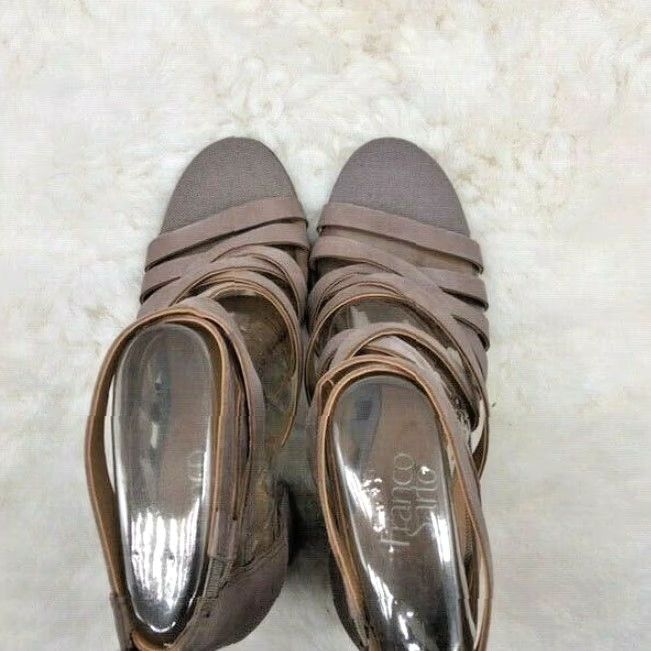 Franco Sarto Franco Sarto Madrid Hi Tech Grey Heeled Ankle Strap Sandals Womens 8m Size US 6 / IT 36 - 4 Thumbnail
