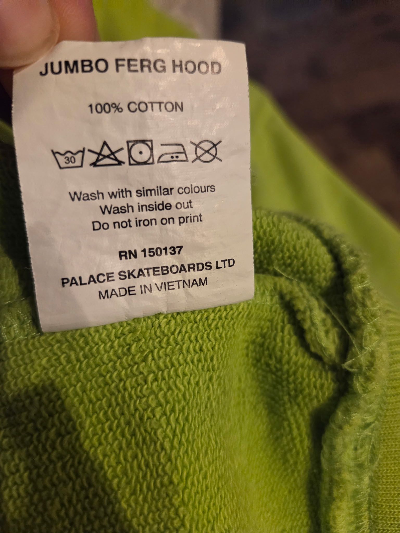 Palace Palace Jumbo Ferg HoodieLimeGreen Medium Tri Ferg Sweatshirt Size US M / EU 48-50 / 2 - 8 Thumbnail