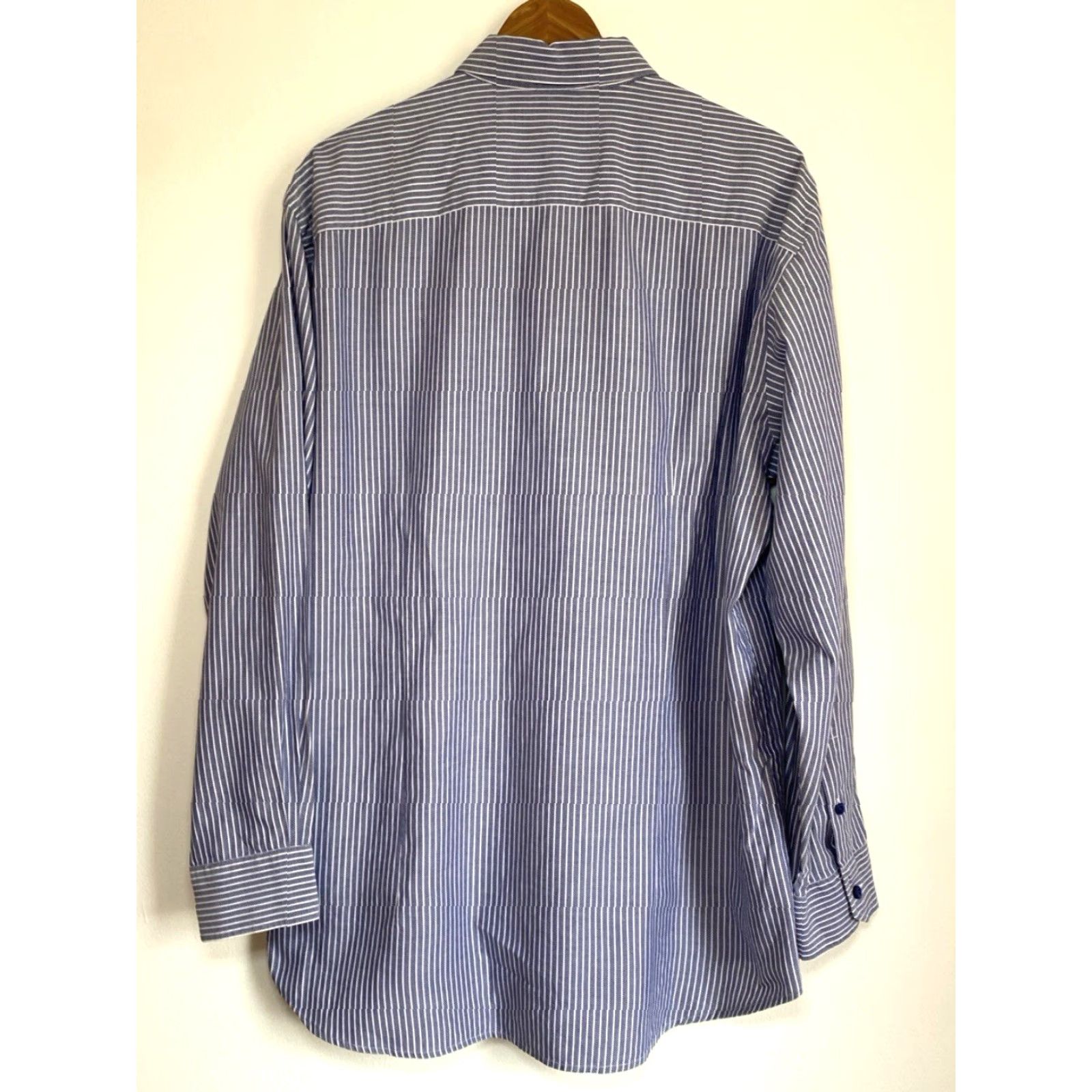 Vintage VINTAGE Zegna Sport Shirt Striped Button-Up XL Men's Blue White Casual Long Sleeve Collared Size US XL / EU 56 / 4 - 3 Thumbnail