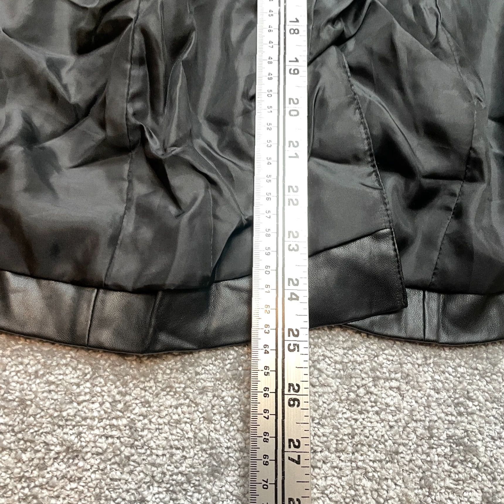 Vintage INC International Concepts Jacket Womens XS Black Faux Leather Hooded Power Shoulder Short Sleeve Zip Size XS / US 0-2 / IT 36-38 - 3 Thumbnail