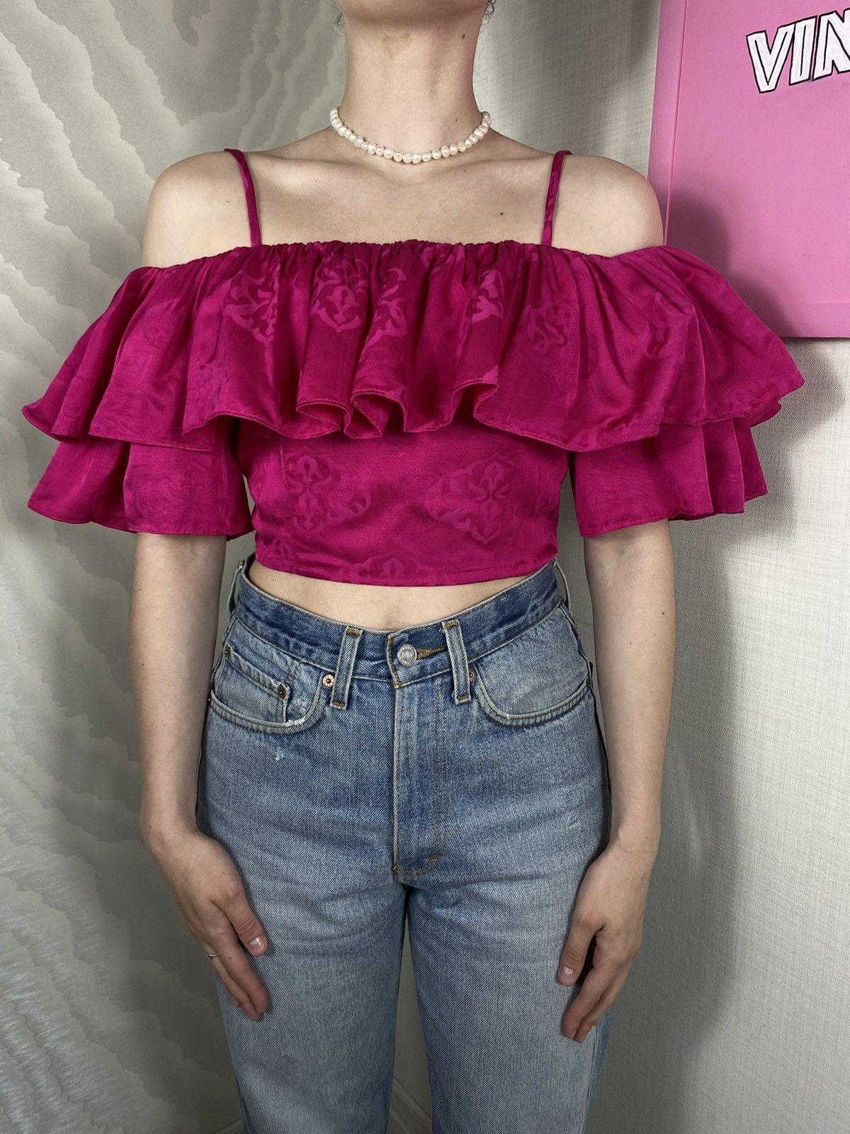Sandro Sandro Paris Hally Jacquard Crop Top Size XS / US 0-2 / IT 36-38 - 1 Thumbnail
