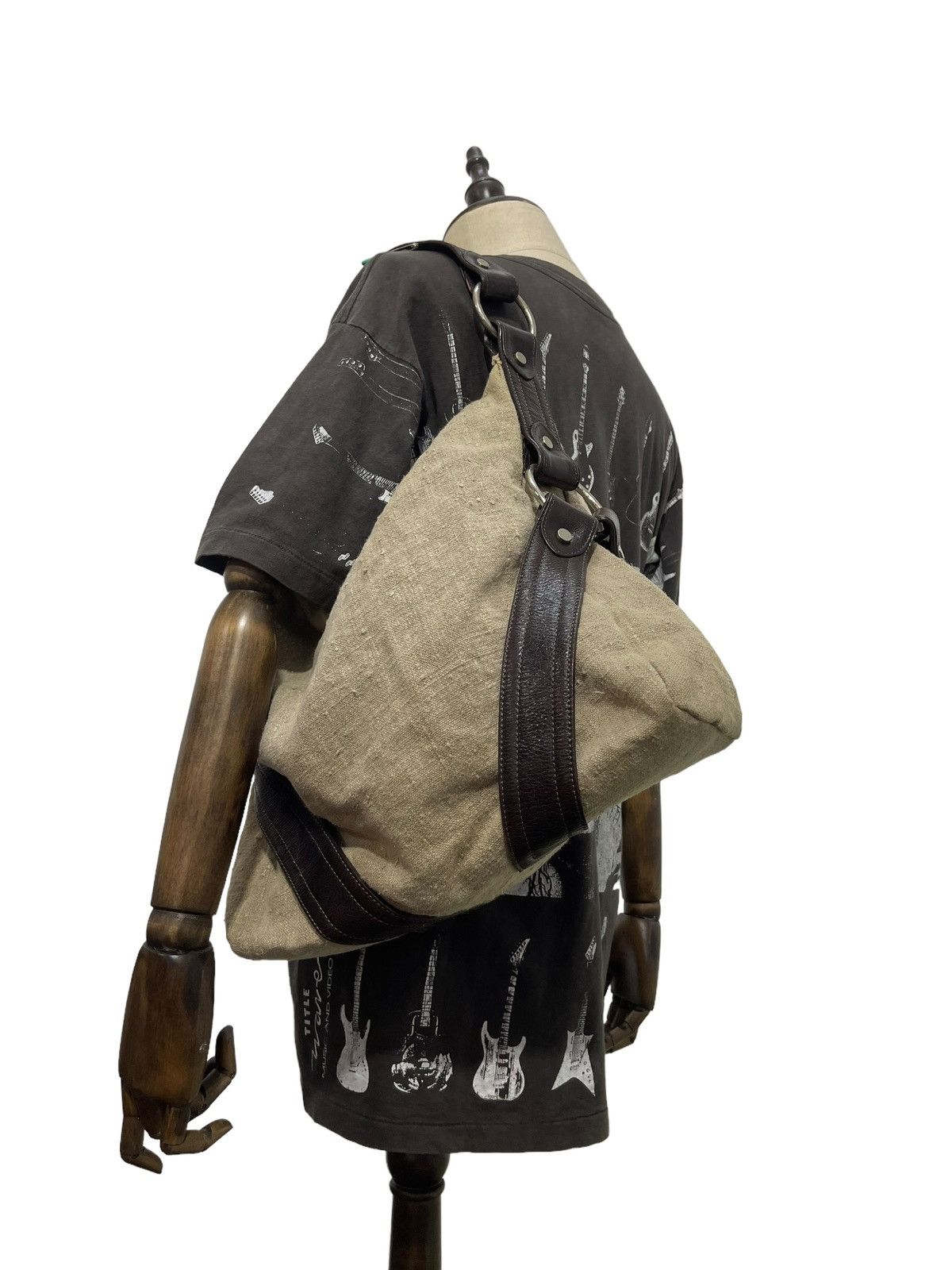 Japanese Brand Hemp Linen Leather Kale Shoulder Bag 3🟩 Size ONE SIZE - 1 Thumbnail