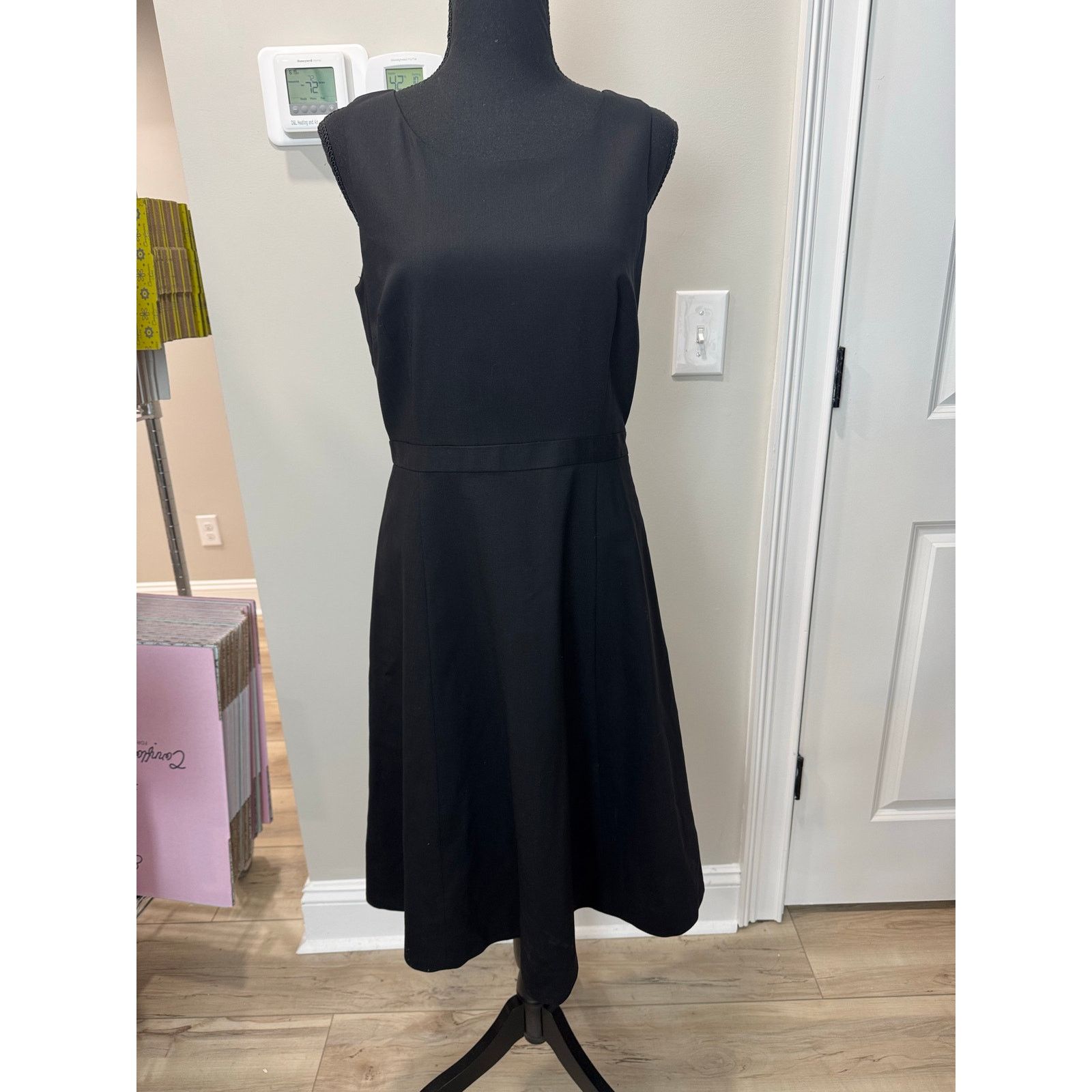 black short a line dress A-Line Jewel Sleeveless Backless Short Black Satin Homecoming Dress US10 / Custom Color