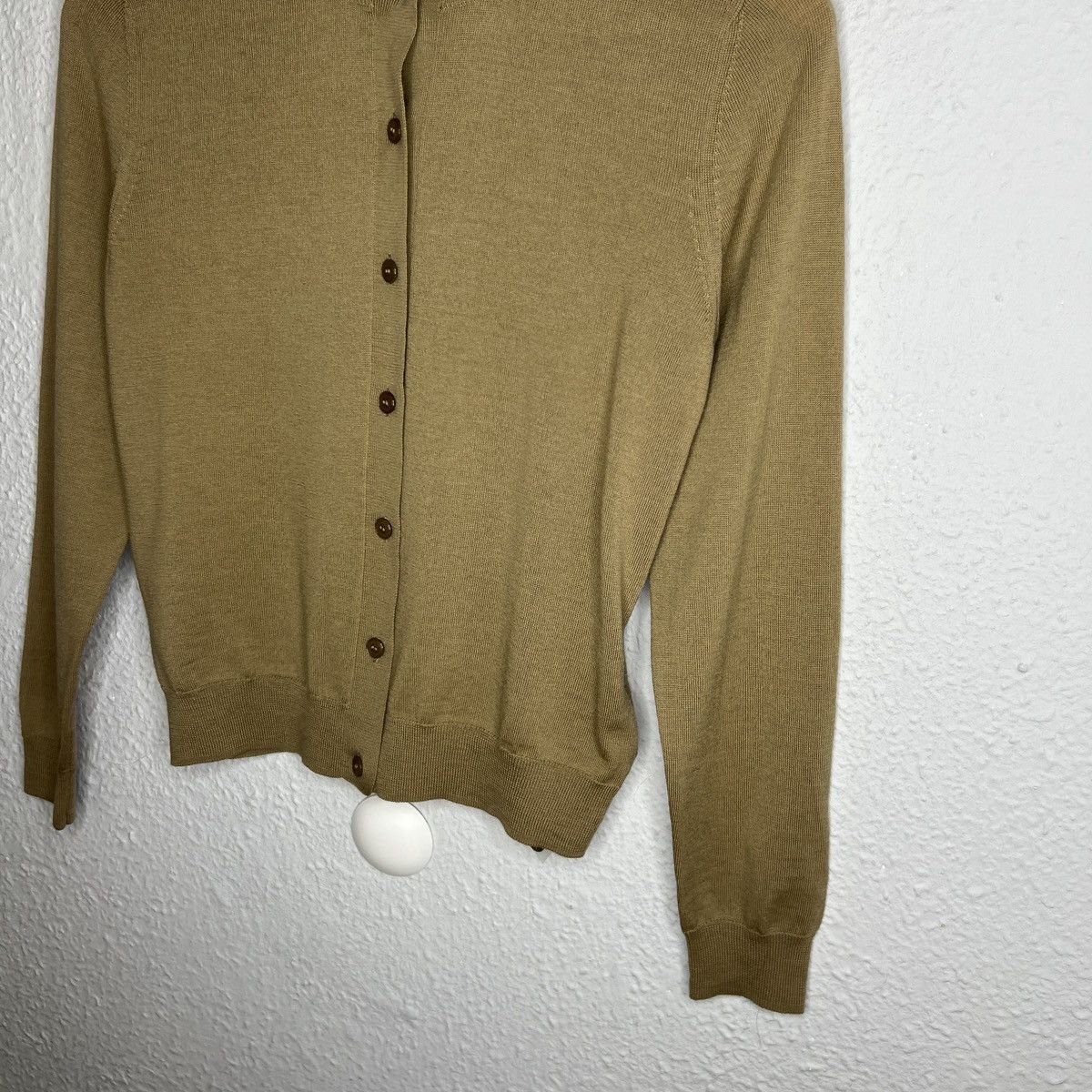 Burberry × Designer Burberry Cardigan Sweater Jumper Wool Knit Beige Brown Size XS / US 0-2 / IT 36-38 - 3 Thumbnail