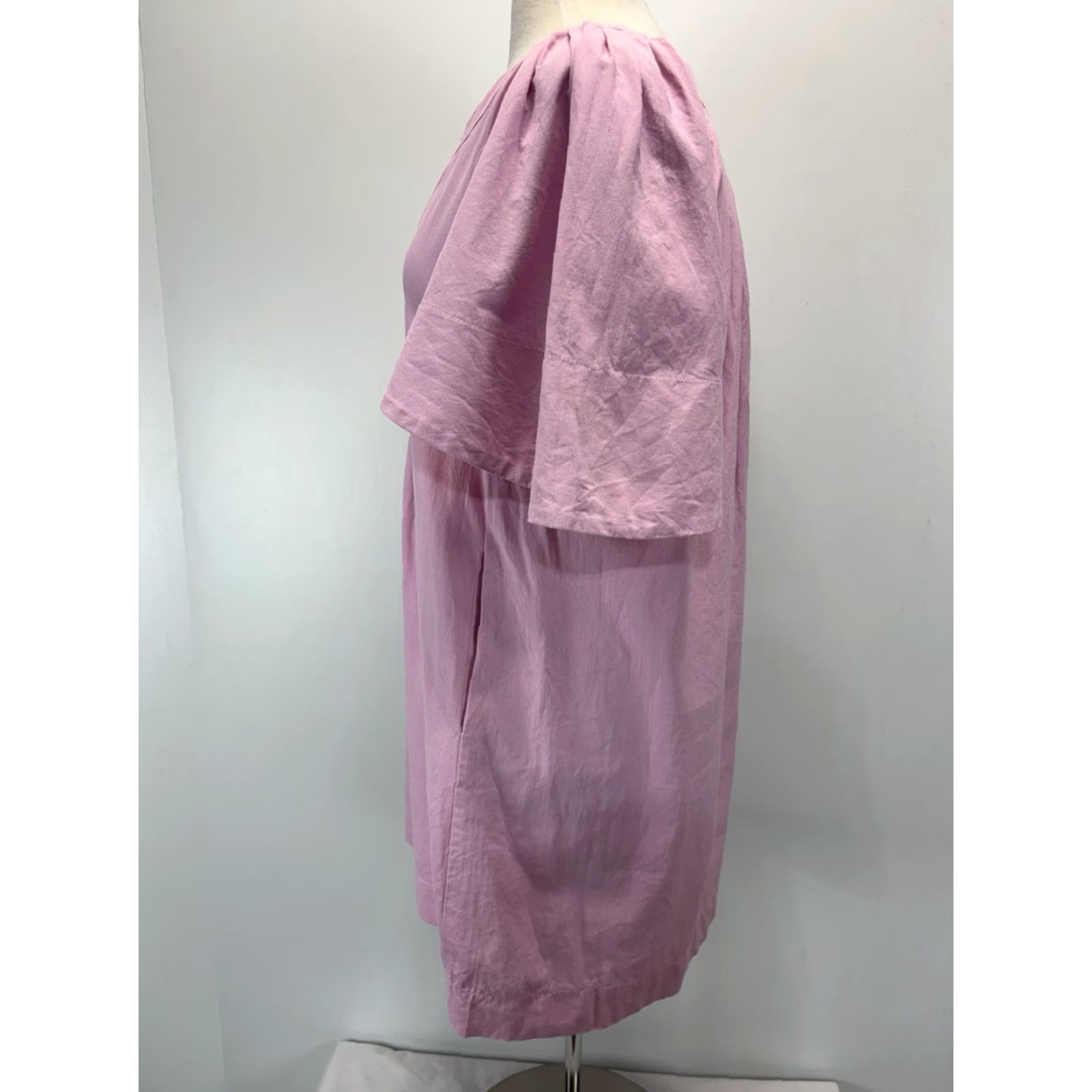 Vintage VINTAGE Pomander Place Finley Mini Dress XS Pink Cotton A-Line Flutter Sleeve Party/Cocktail Womens Size XS / US 0-2 / IT 36-38 - 2 Thumbnail