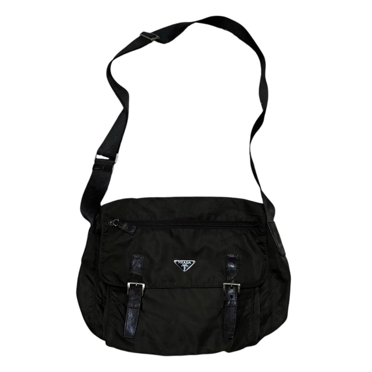 Prada Vtg Prada Vela Nylon Messenger Bag Black Buckle Crossbody Size ONE SIZE - 2 Thumbnail