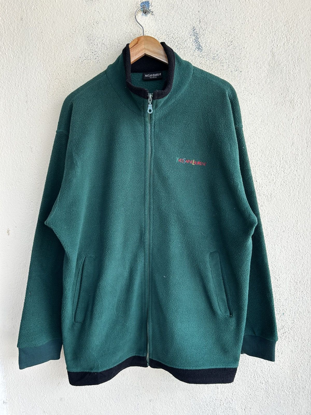 Yves Saint Laurent Vintage YSL Multicolour Big Logo Fleece Size US L / EU 52-54 / 3 - 2 Thumbnail