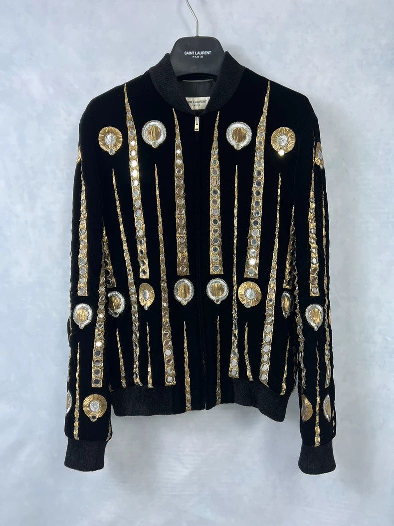 Saint Laurent Paris Saint Laurent Velvet Jacket with Embroidery-dmc Size US L / EU 52-54 / 3 - 1 Thumbnail