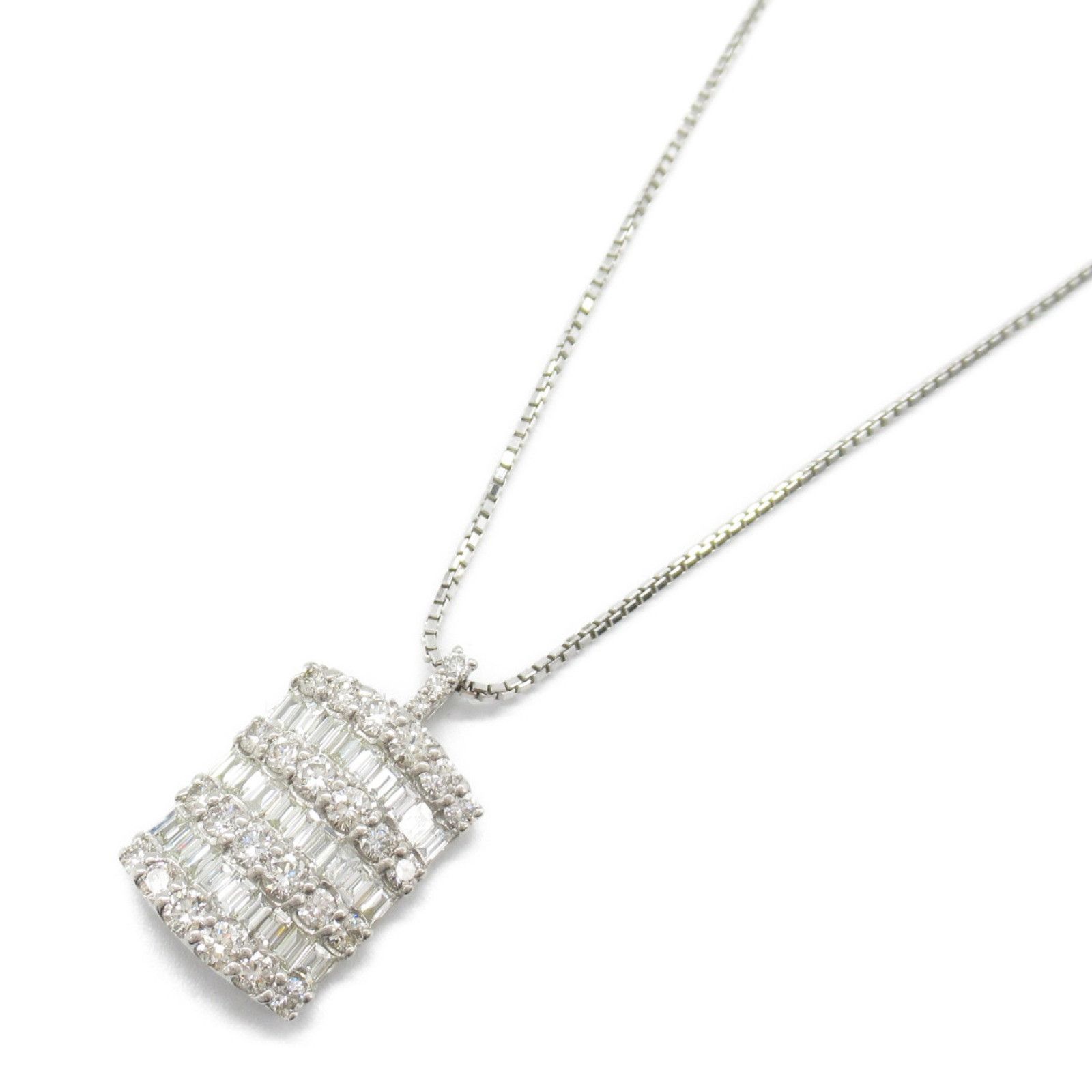 Luxuness Jewelry Diamond Pt850 Pt900 Necklace Metal Necklace in Silver, Women's