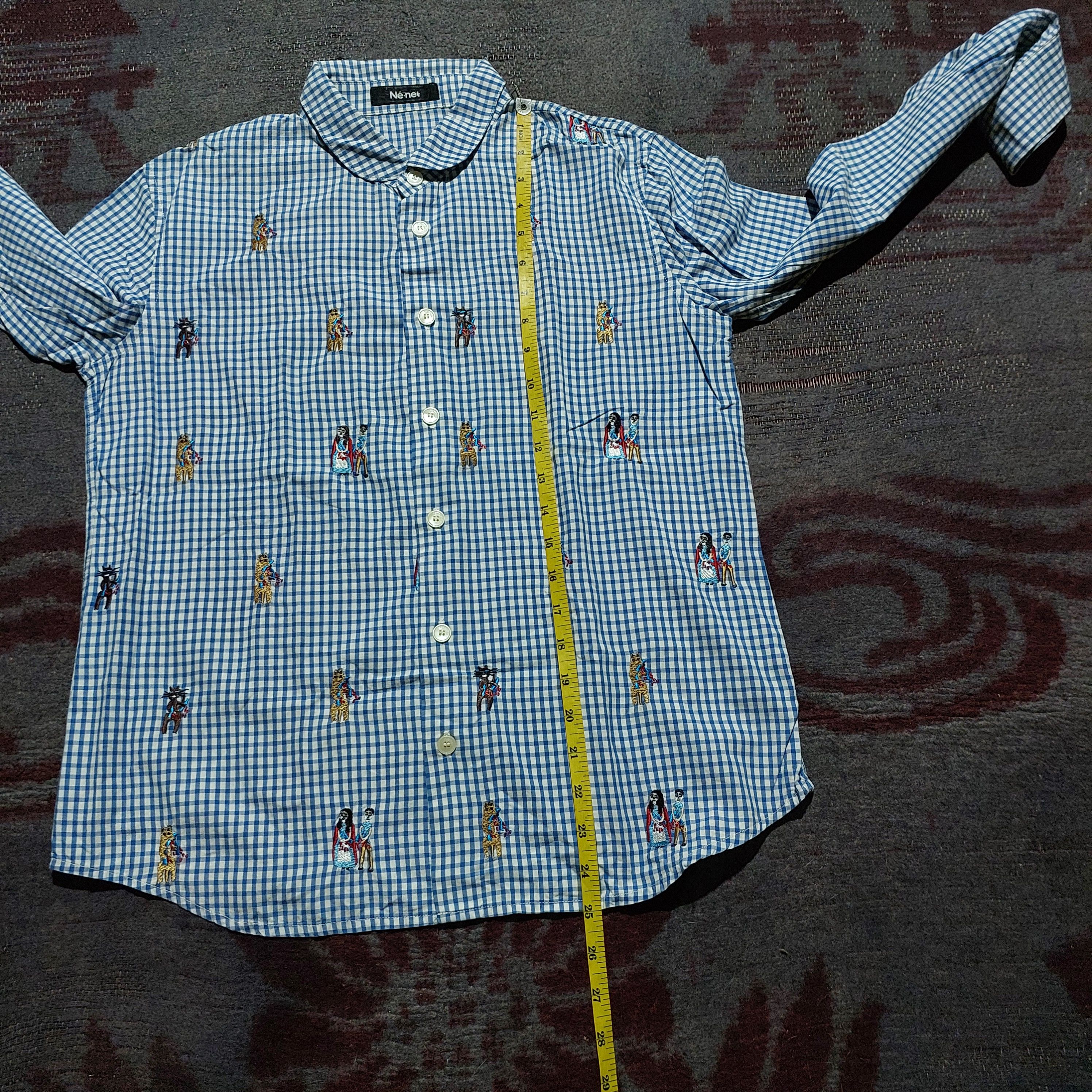 Ne-Net Ne-Net checkered plaid blue L/s shirt Size US M / EU 48-50 / 2 - 14 Thumbnail