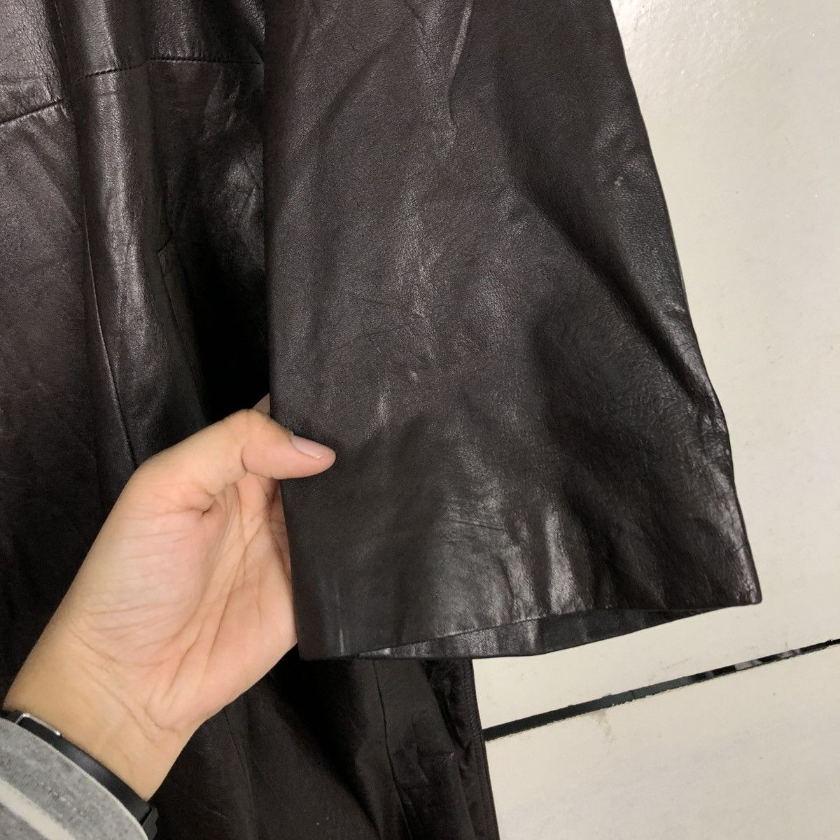 Vintage 🔥VINTAGE LEATHER LONG JACKET MINK FUR COLLAR LEATHACK JAPAN Size M / US 6-8 / IT 42-44 - 16 Thumbnail