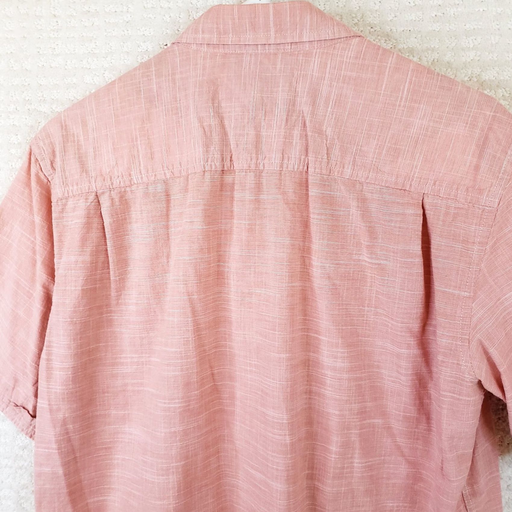Weatherproof Weatherproof Vintage Shirt Mens Medium Pink Solid Short Sleeve Button Up Cotton Size US M / EU 48-50 / 2 - 7 Thumbnail