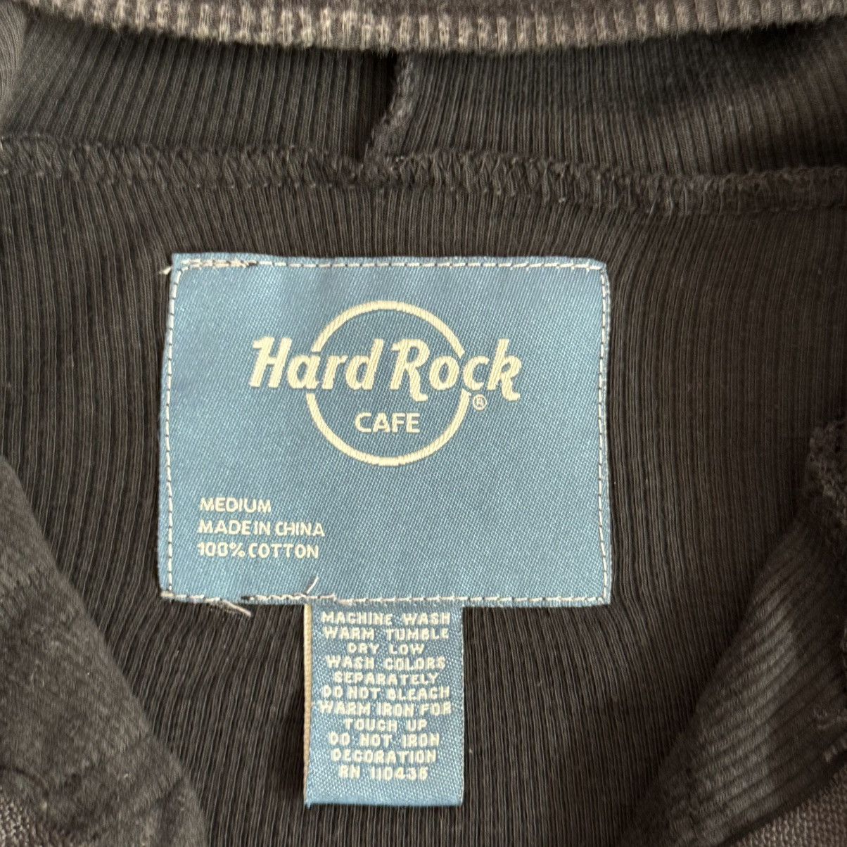 Hard Rock Cafe × Vintage Hard Rock Cafe Y2K Vintage Grunge Gothic Ribbed Zip Hoodie Size M / US 6-8 / IT 42-44 - 11 Thumbnail