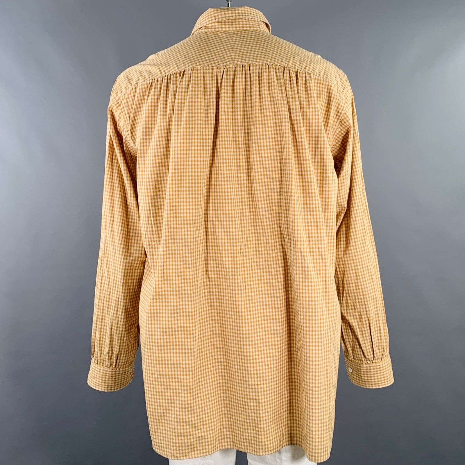 Needles NEEDLES Tan Checkered Cotton Club Collar Long Sleeve Shirt Size US XL / EU 56 / 4 - 3 Thumbnail