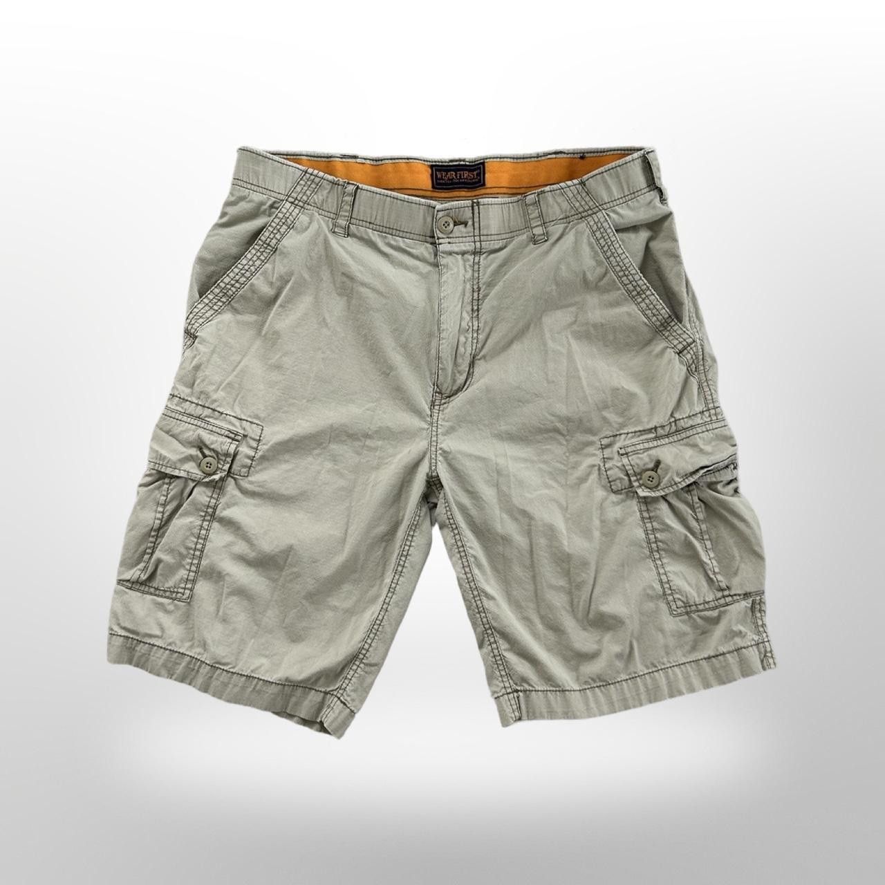 Vintage Vintage Tan Retro Baggy Cargo Shorts Size US 36 / EU 52 - 2 Thumbnail
