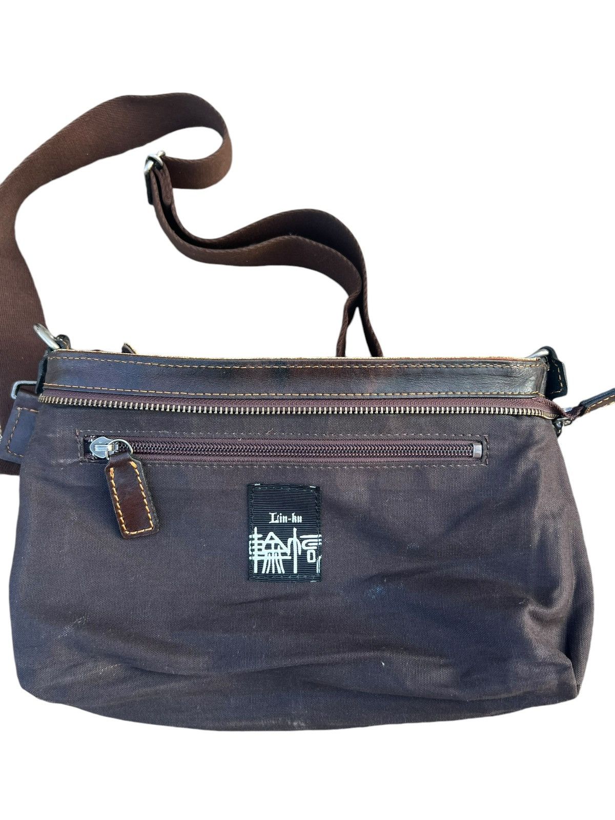 Japanese Brand Lin-ku Japan Distressed Waxed Patina Leather Cargo Bag Sling Size ONE SIZE - 22 Thumbnail