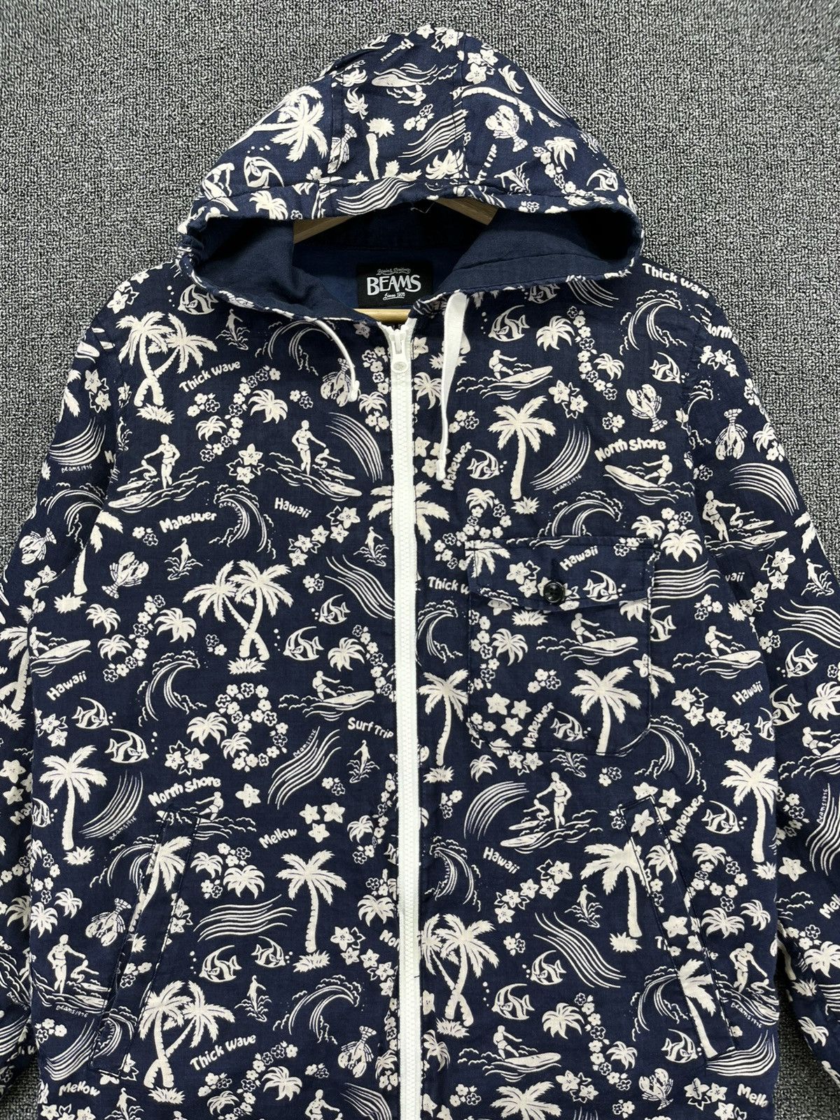 Beams Plus Vintage Beams Hawaiian Surf Hoodie Jacket Size M / US 6-8 / IT 42-44 - 5 Thumbnail