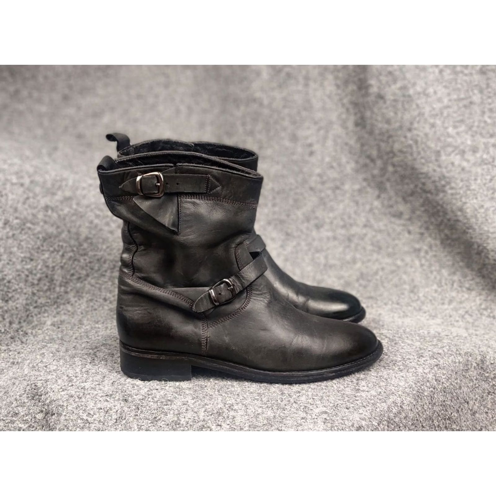 Belstaff Belstaff Endurance Motorcycle Style Ankle Black Leather Logo Womens Boots Size US 10 / IT 40 - 4 Thumbnail
