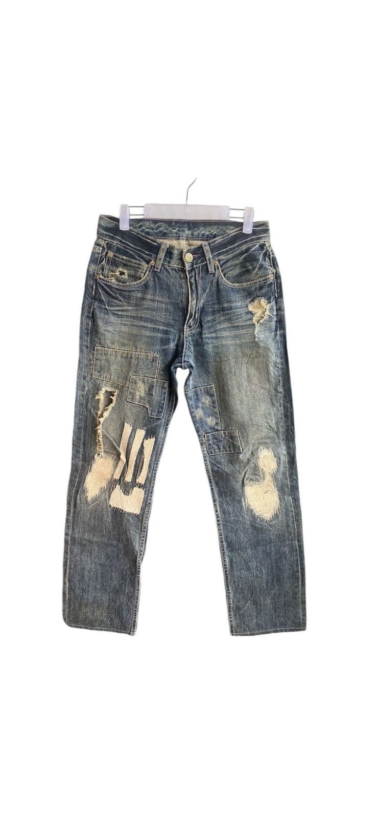 Japanese Brand × Takeo Kikuchi × Vintage Vintage Takeo Kikuchi Rework Style Distressed Jeans Size US 30 / EU 46 - 1 Thumbnail