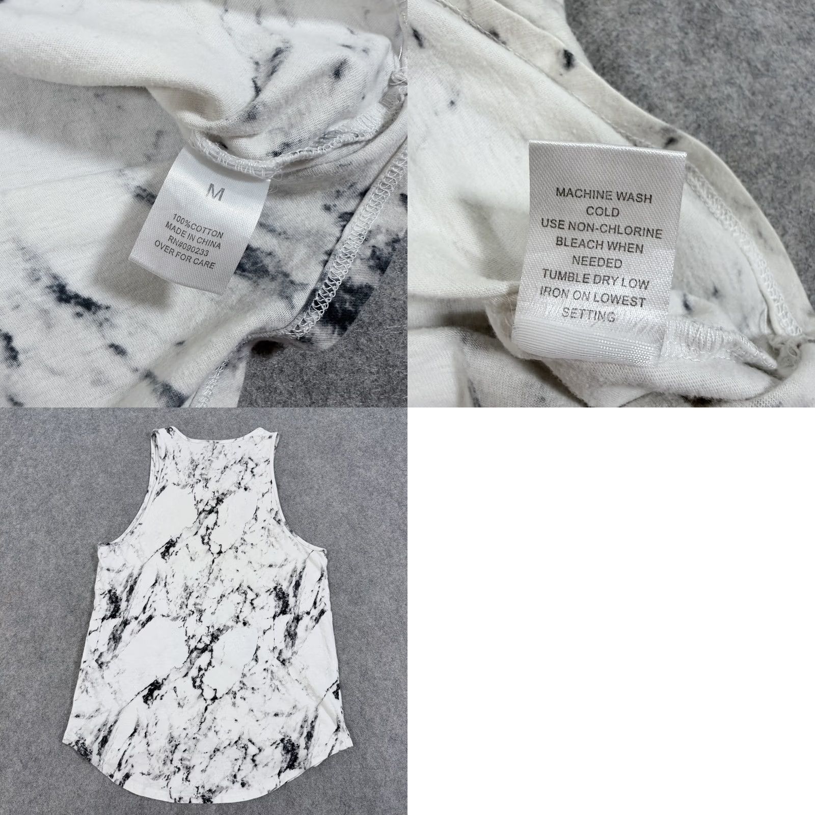 Pacsun Pacsun Scallop Fit Activewear Tank Top Women's Medium White Marble Print Size M / US 6-8 / IT 42-44 - 9 Thumbnail