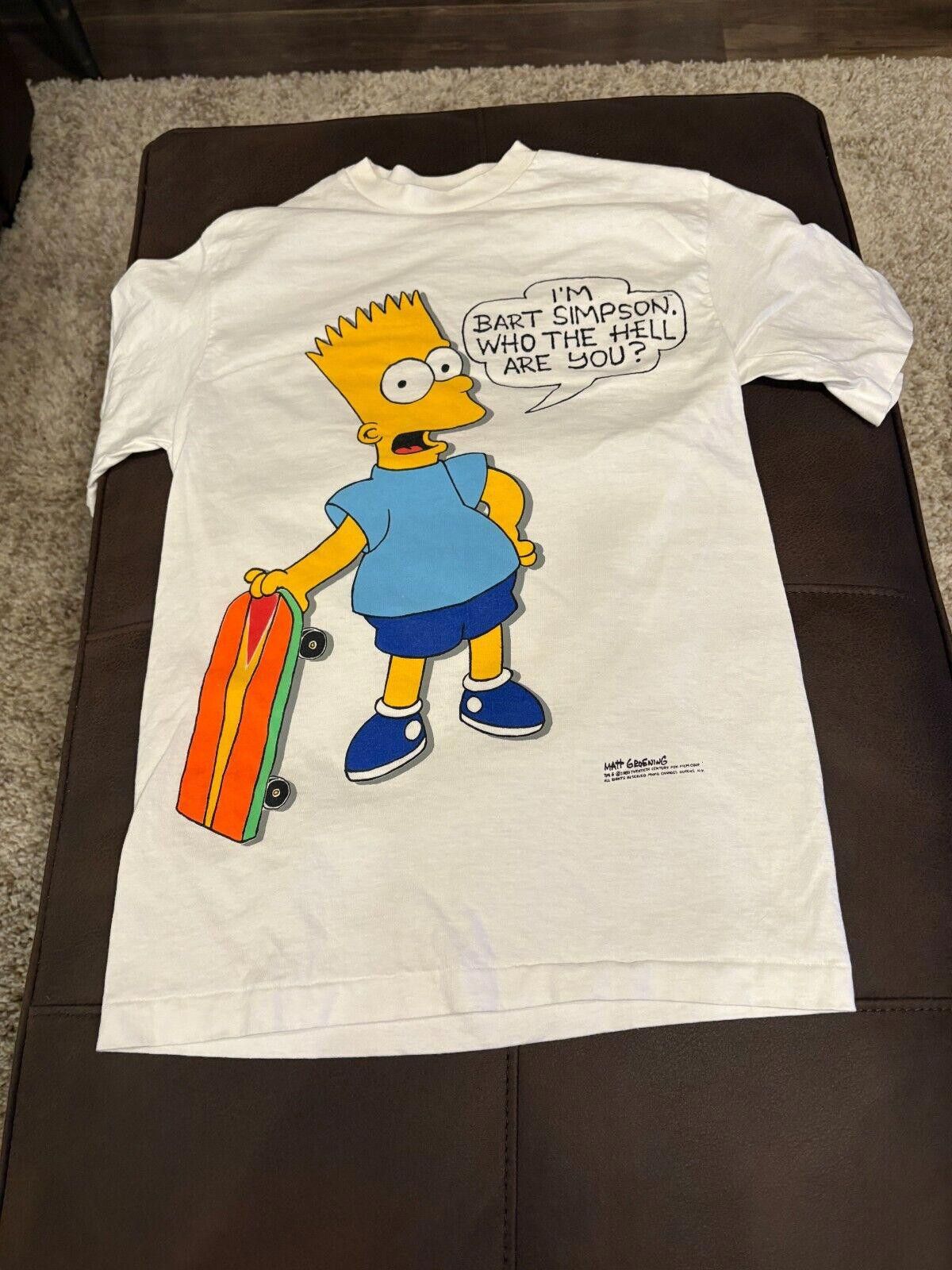 Designer VINTAGE THE SIMPSONS T SHIRT SMALL WHO THE HELL ARE YOU Size ONE SIZE - 1 Preview